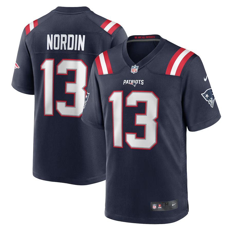 Men New England Patriots #13 Quinn Nordin Nike Navy Game Player NFL Jersey->new england patriots->NFL Jersey